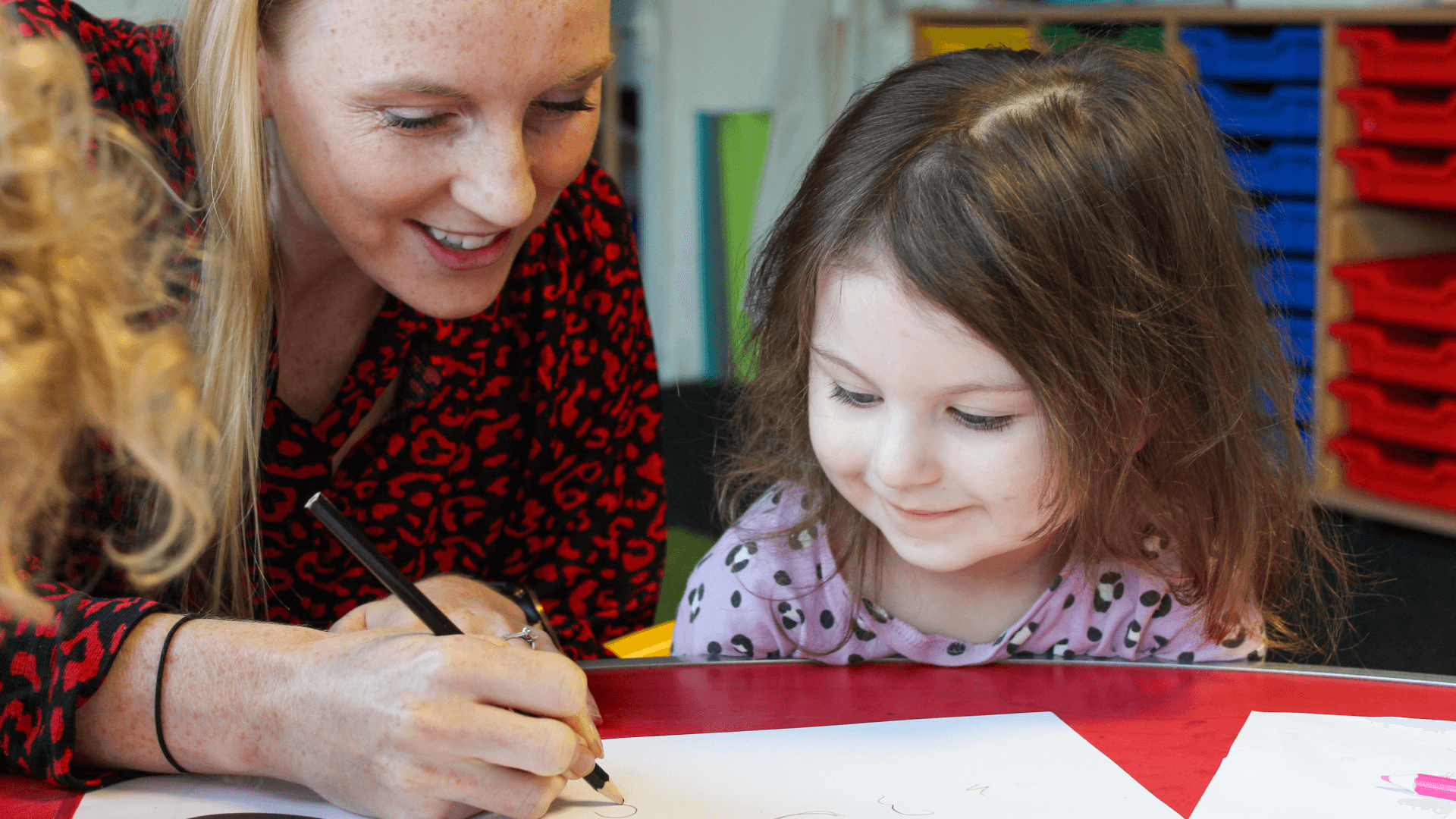 forward-thinking nursery child learning to draw